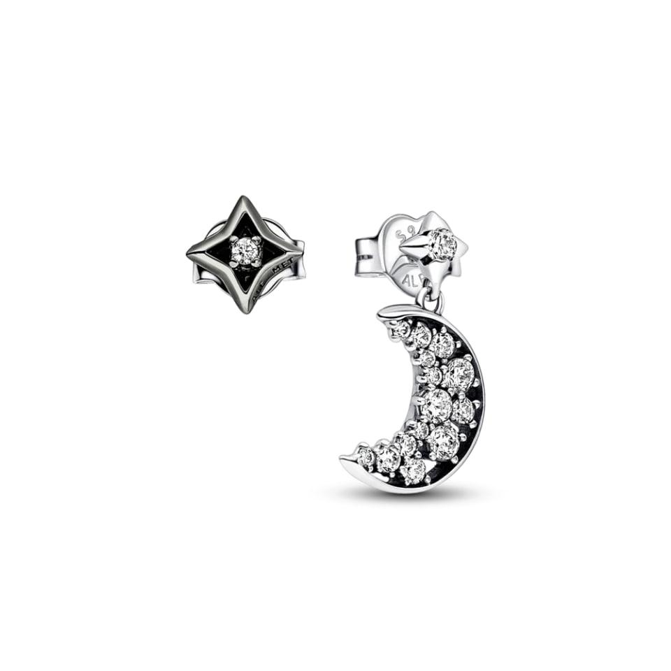 Срібні сережки No Brand Півмісяць і зірка 292782C01