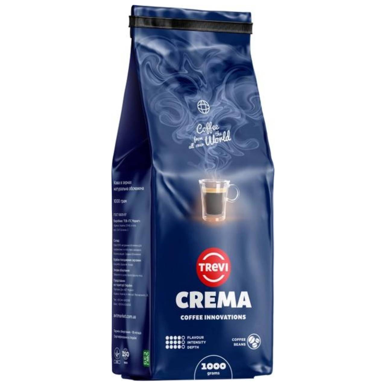 Кофе в зернах Купаж Trevi Crema 50% Арабика 50% Робуста 1 кг