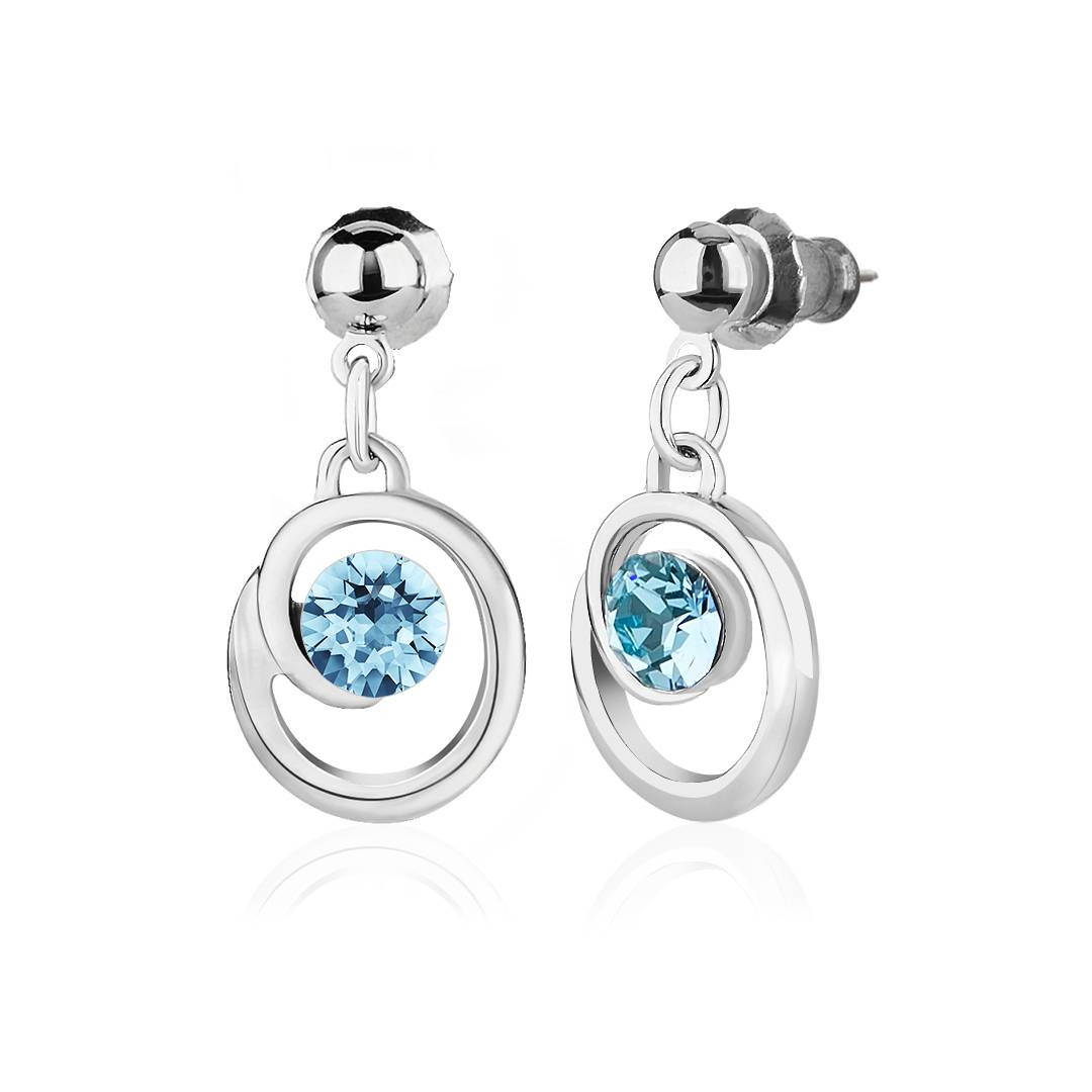 Сережки із замком «пустета» KOBI Sole зі вставками Swarovski Ø 4 мм (7042-0185-03-32)