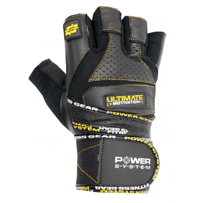 Перчатки для тяжелой атлетики Power System Ultimate Motivation PS-2810 XL Black-Yellow