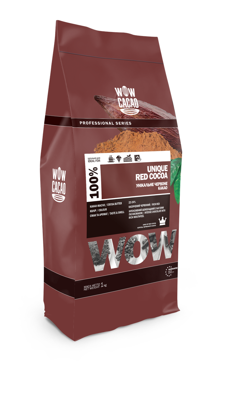 Какао-порошок Wow Cacao 100% Унікальне Червоне 10 штx1 кг