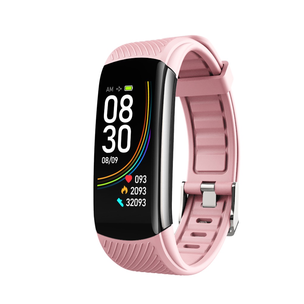 Умный фитнес браслет Lemfo C6T с датчиком температуры тела (Розовый)