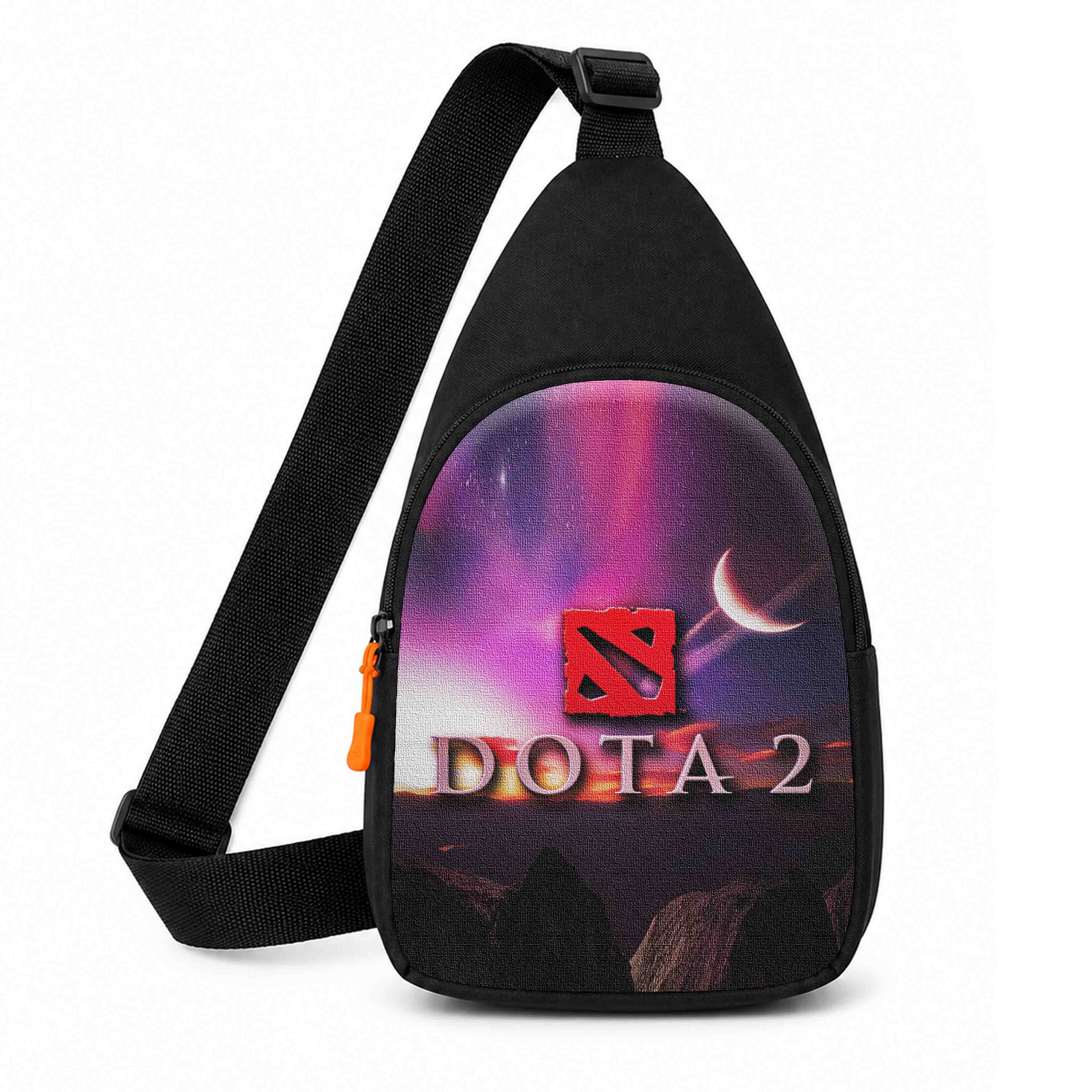Дитяча сумка-слинг через плечо Dota 2, чорна, 29x17x5 см