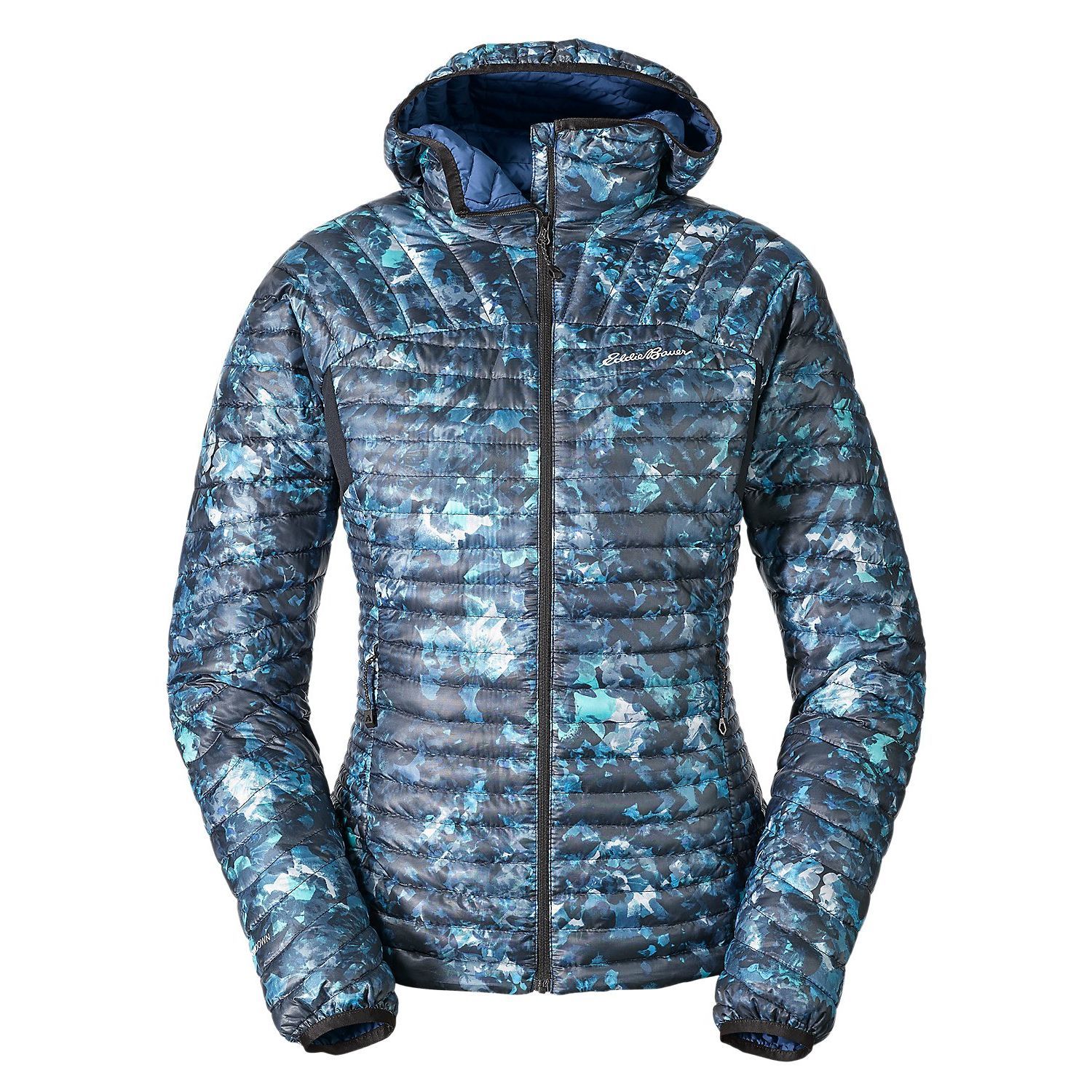 Куртка Eddie Bauer Womens MicroTherm StormDown Hooded Jacket L Синій (0927SP)