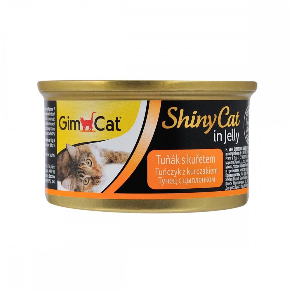 Влажный корм GimCat Shiny Cat для кошек с тунецом и курицей 70 г (G-413105 /413303) (15959)