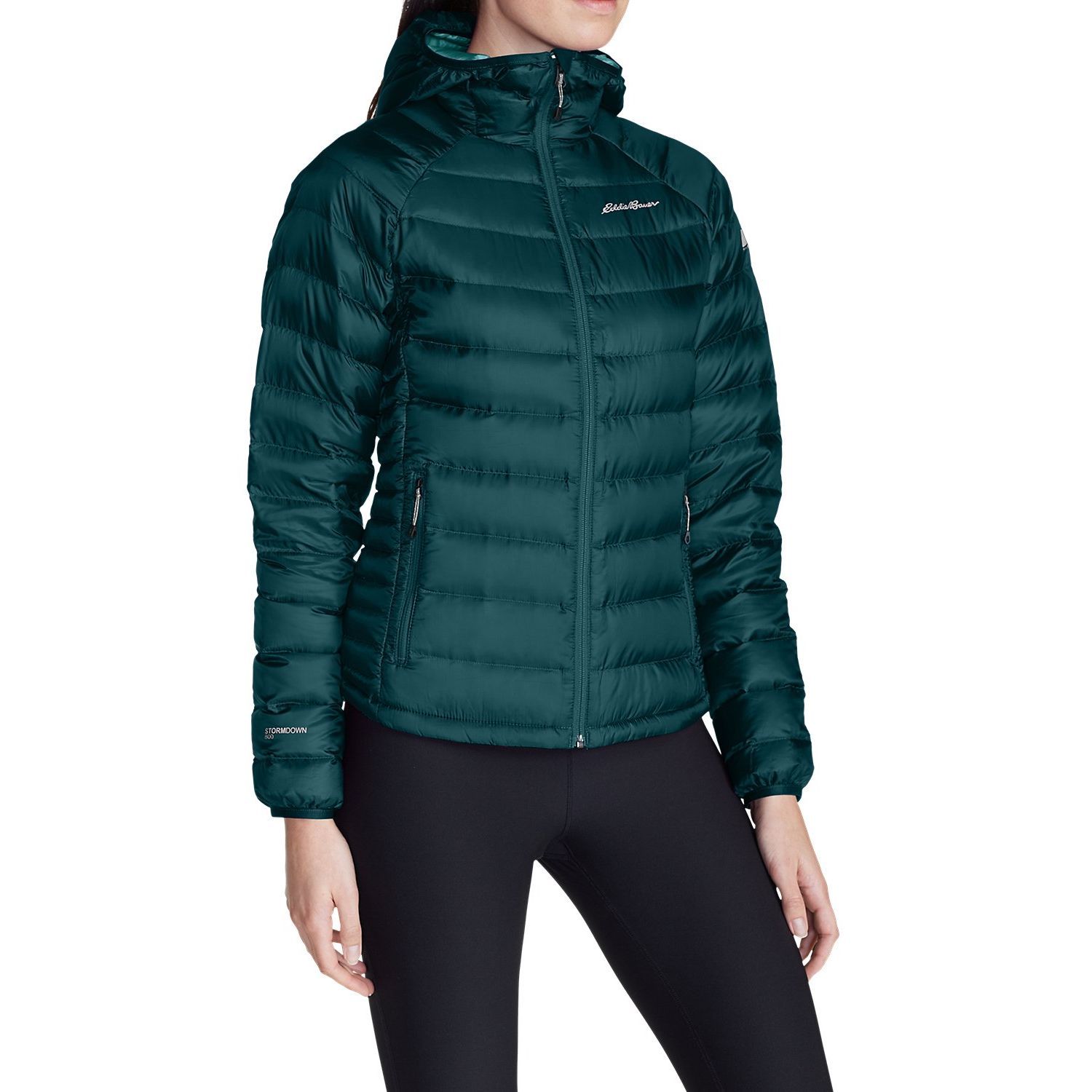 Куртка Eddie Bauer Womens Downlight StormDown Hooded Jacket Зеленый (1075DS)
