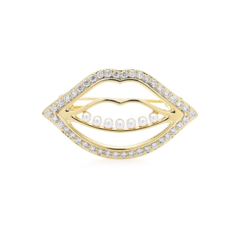 Брошь BROCHE Lux Губы золотистая BRBF113353