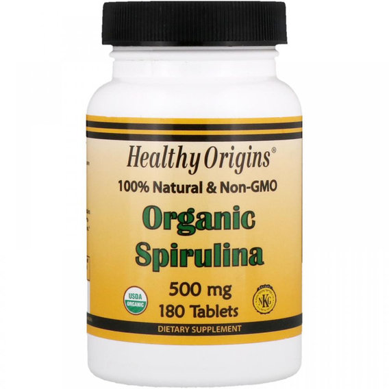 Спирулина Healthy Origins Spirulina (Organic) 500 mg 180 Tabs