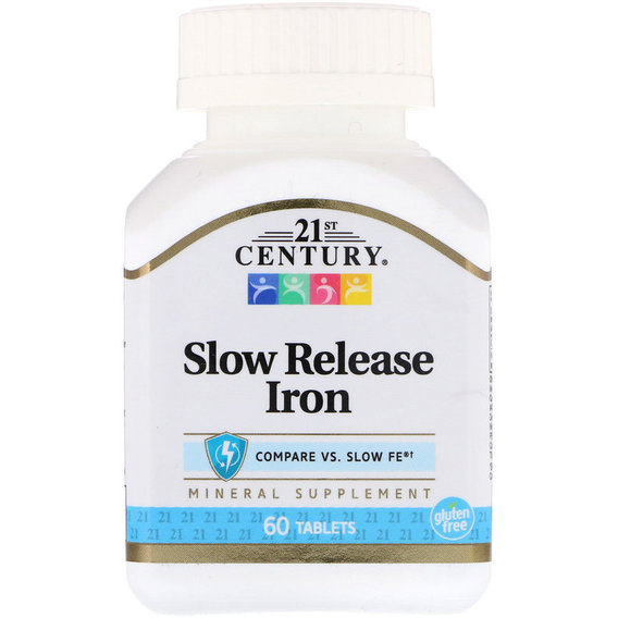 Микроэлемент Железо 21st Century Slow Release Iron 45 mg 60 Tabs