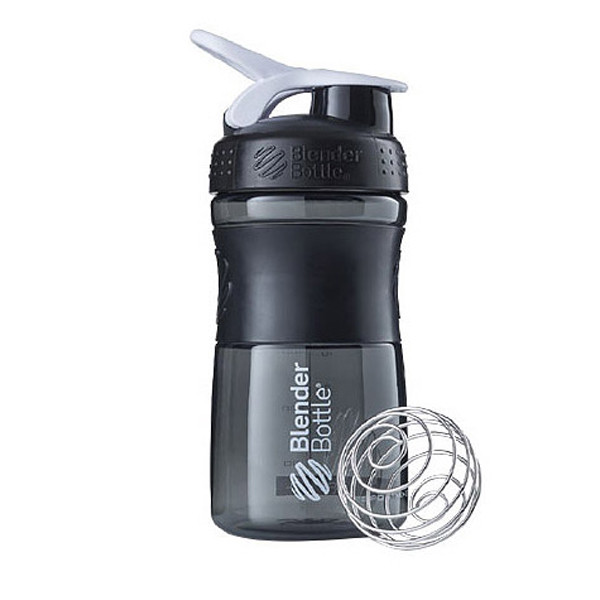 Шейкер спортивний пляшка BlenderBottle SportMixer 20oz/590ml Black/White Original