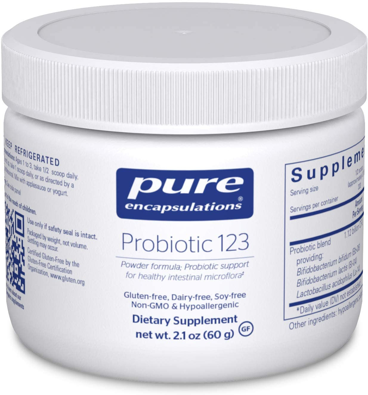 Пробиотики поддержка здоровой микрофлоры кишечника для детей Probiotic 123 Pure Encapsulations 60 г