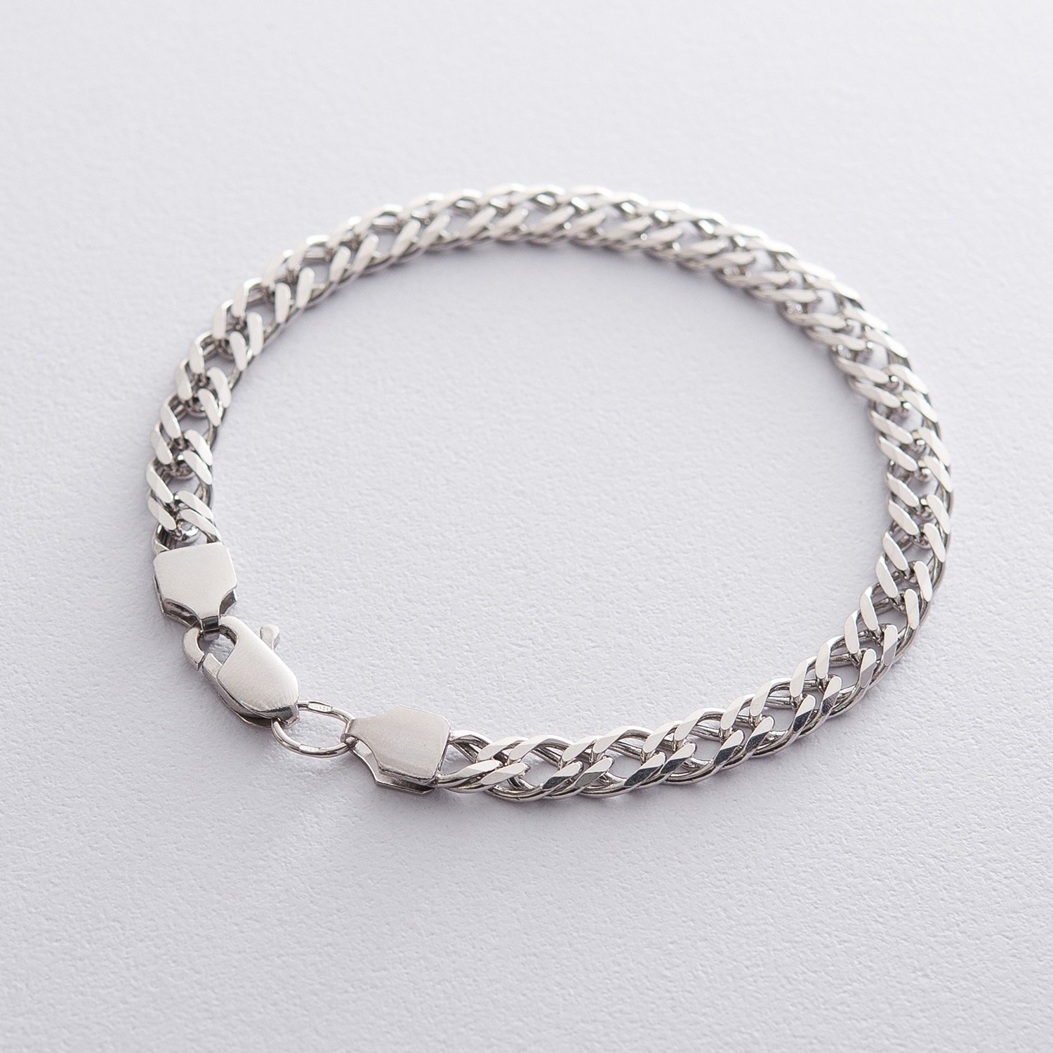 Мужской серебряный браслет (Рембо 1.2 см) ро203211 Оникс 21