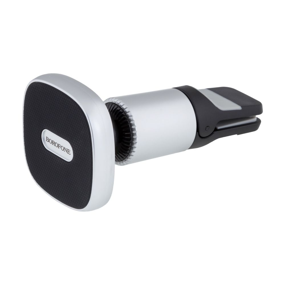 Тримач для смартфона магнітна фіксація пристрою Borofone BH44 Smart air outlet Black Silver