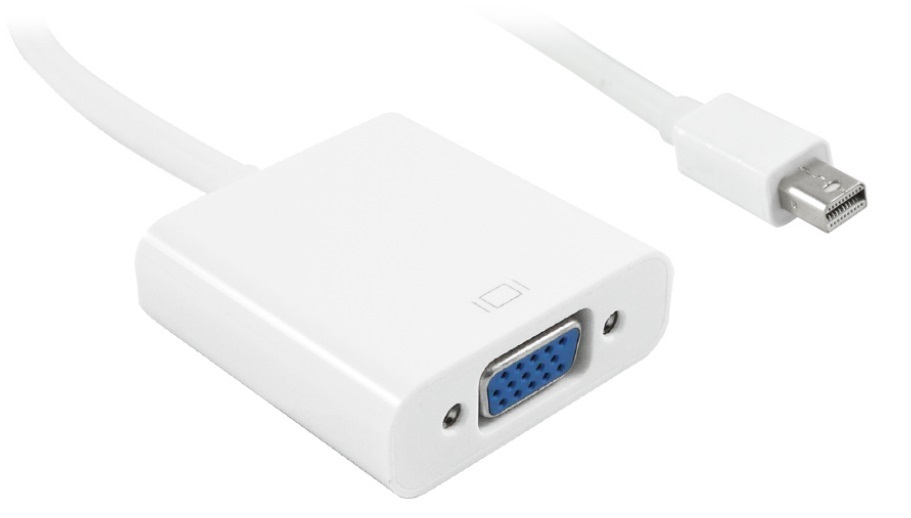 Перехідник моніторний Lucom DisplayPort mini-VGA HD15 M/F (VGA-екран) v1.1 1080p D=5.5mm L=0.2m білий (78.01.9007)