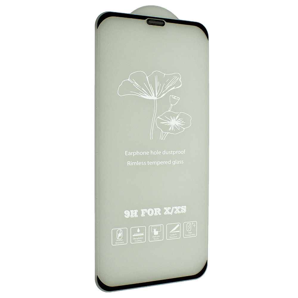 Защитное стекло FlowerStand с сеткой от пыли для Apple iPhone XS/ iPhone X Black