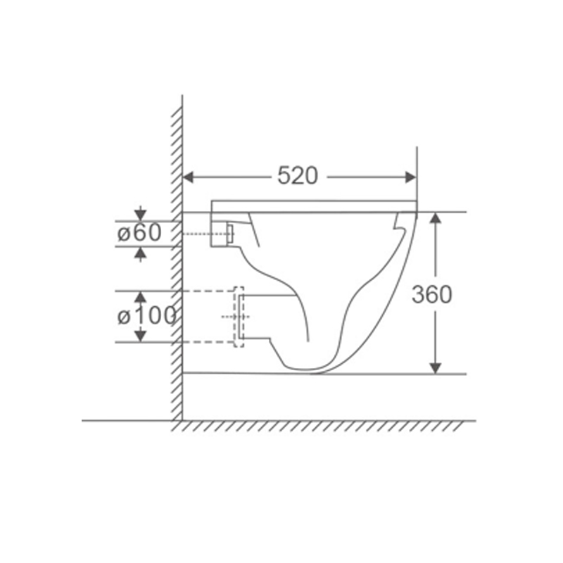 Унитаз подвесной Mixxus Premium Ellipse-0303-R 520x365x360mm система смыва Rimless (MP6463)