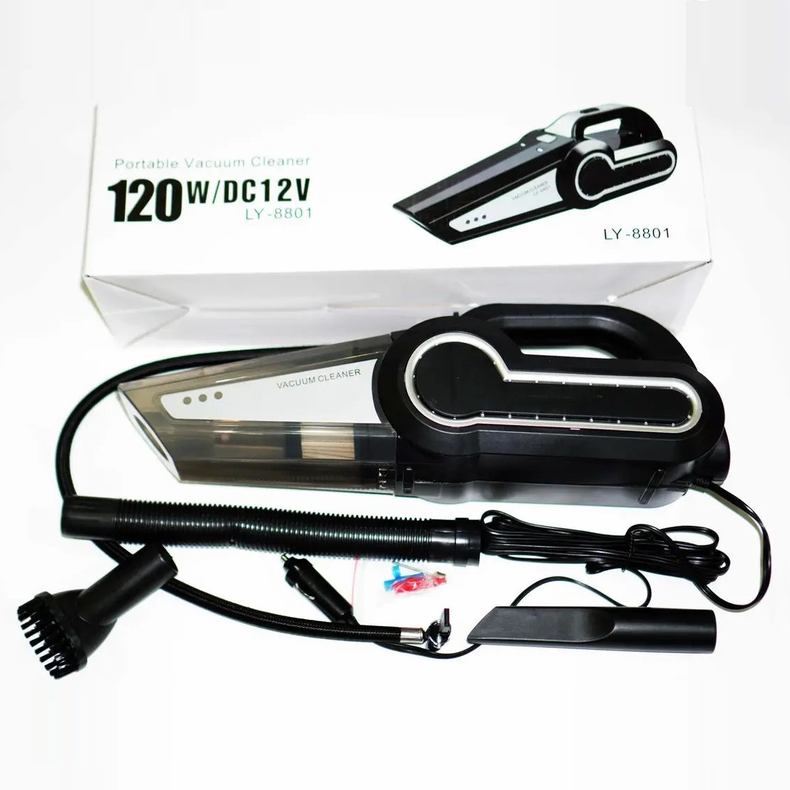 Автомобильный пылесос Vacuum Cleaner LY-8801 с компрессором 12В 120W Black