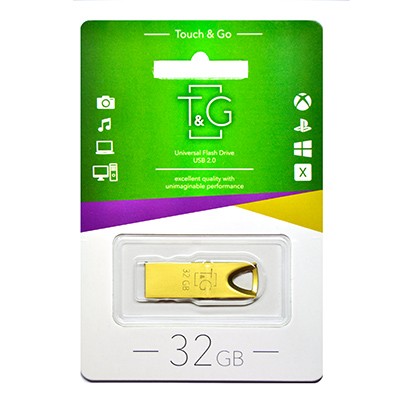 Флеш-накопитель USB 32GB T&G 117 Metal Series Gold (TG117GD-32G)