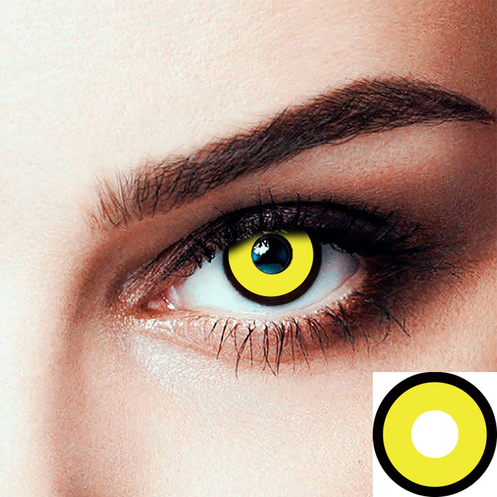 Лінзи контактні Seta Decor кольорові жовті з контуром (13380)