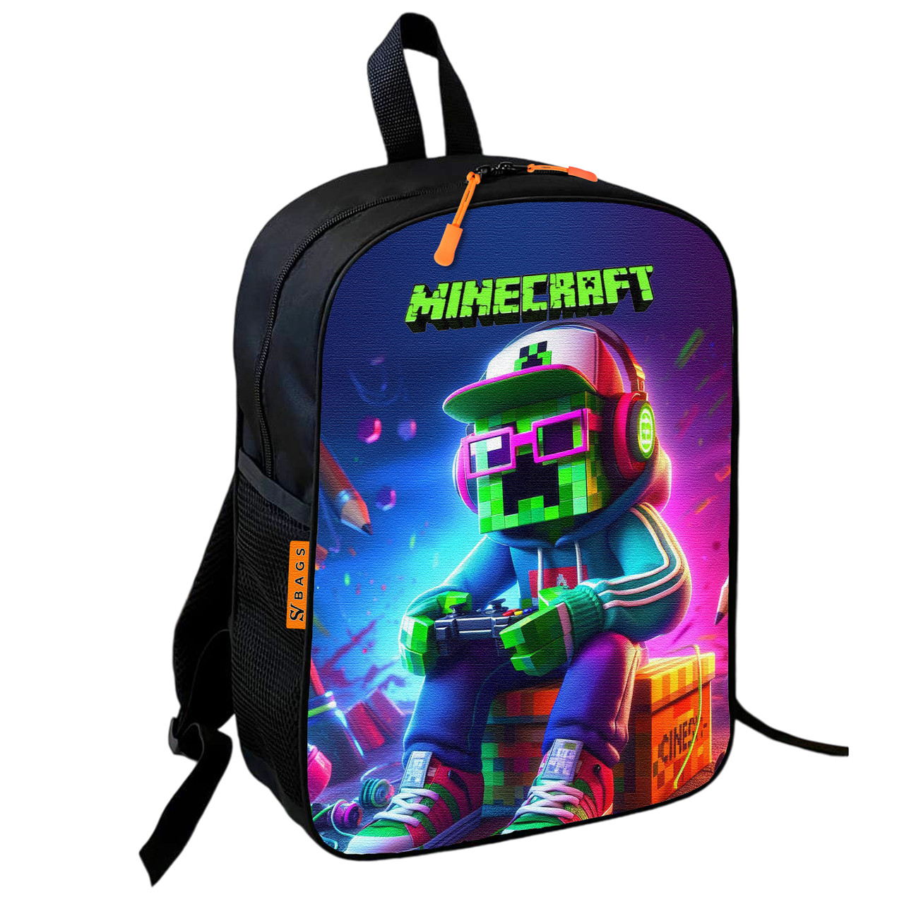 Дитячий шкільний рюкзак Minecraft з принтом Кріпера, 36×27×13 см