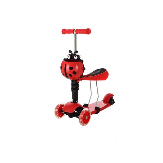 Дитячий самокат триколісний беговел толокар 3 в 1 Maxi Scooter JR 3-016 Red
