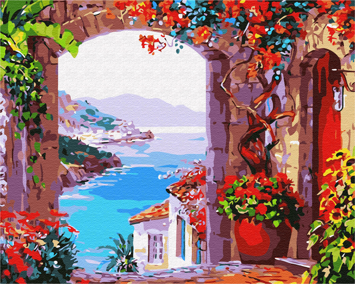 Картина за номерами BrushMe "Вікно на пляж" 40х50см GX7258