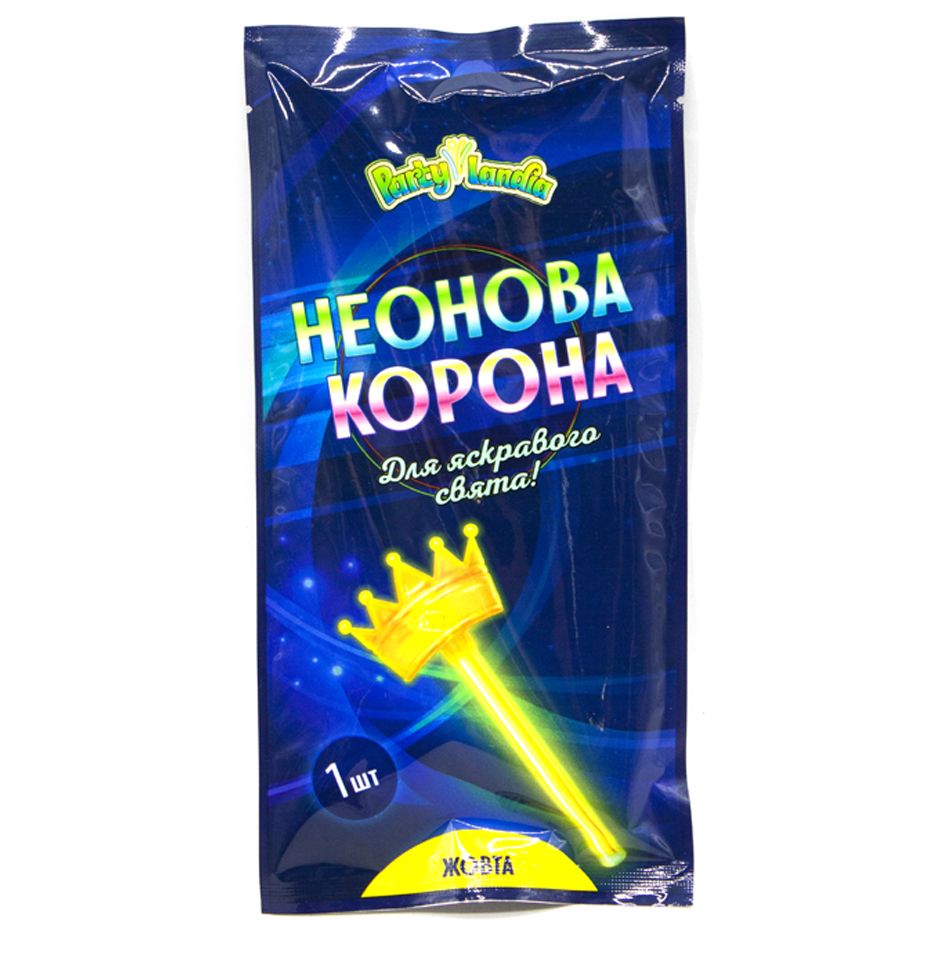 Неонова корона жовта Partylandia (PL118)