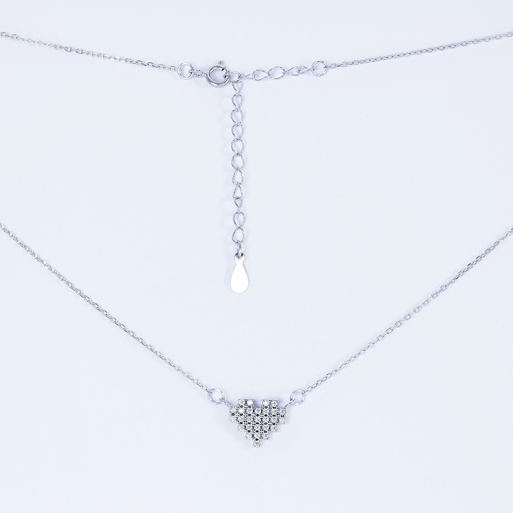 Колье серебрянное Infini родированное kl2cr-50 40+5 см