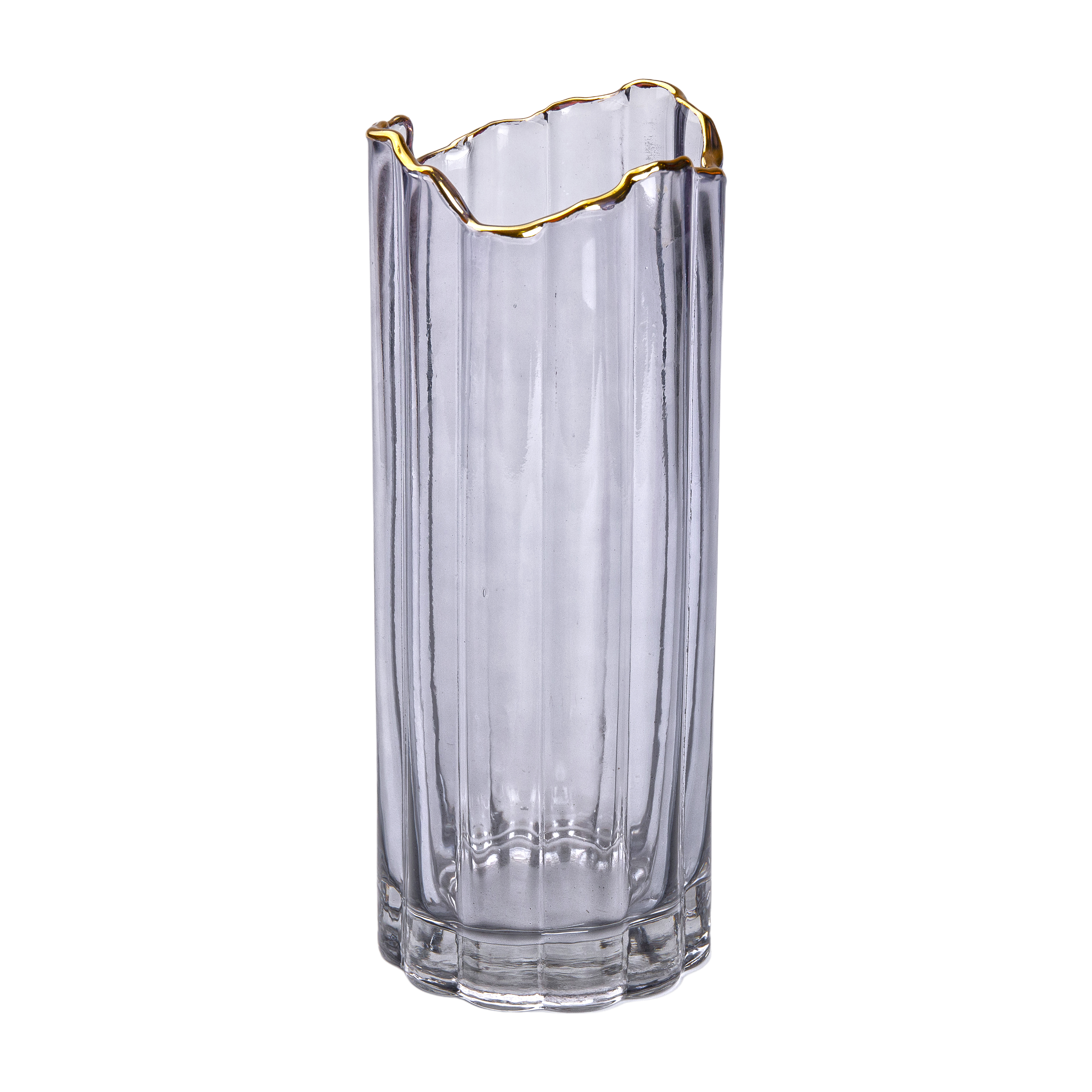 Ваза декоративная стеклянная YIWU Glass Flower 30 см Серый (HP-1717)