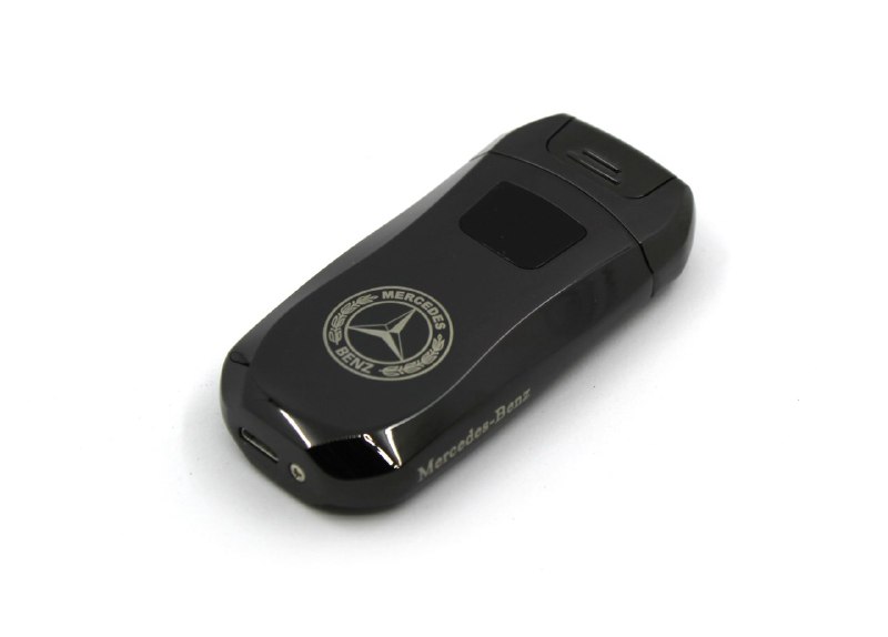Электроимпульсная USB зажигалка с логотипом Mercedess Черная (200858)