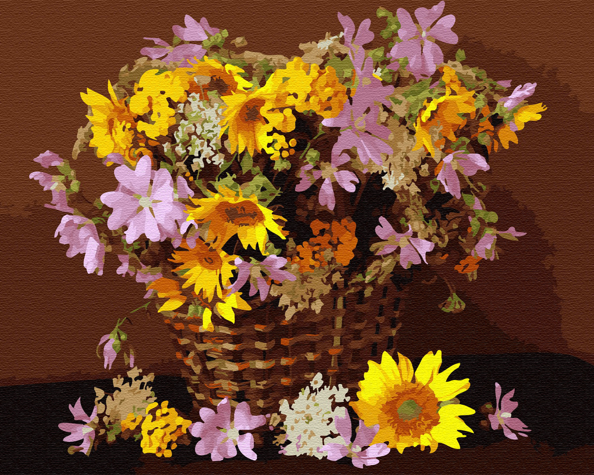 Картина за номерами BrushMe Квітковий кошик 40х50 см GX34025