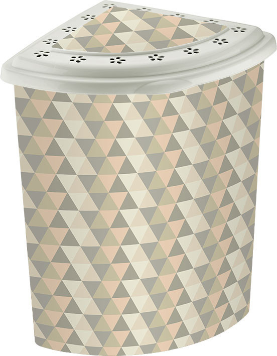 Кошик для білизни кутовий Elif Plastik Геометрія (OZ-PO-338-22df)