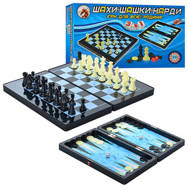 Игровой набор Шахматы Шашки Нарды магнитные Разноцветный (GASYUWDJ)