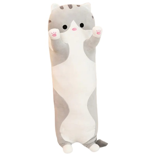 М'яка іграшка-подушка 50 см UKC Кіт Сірий