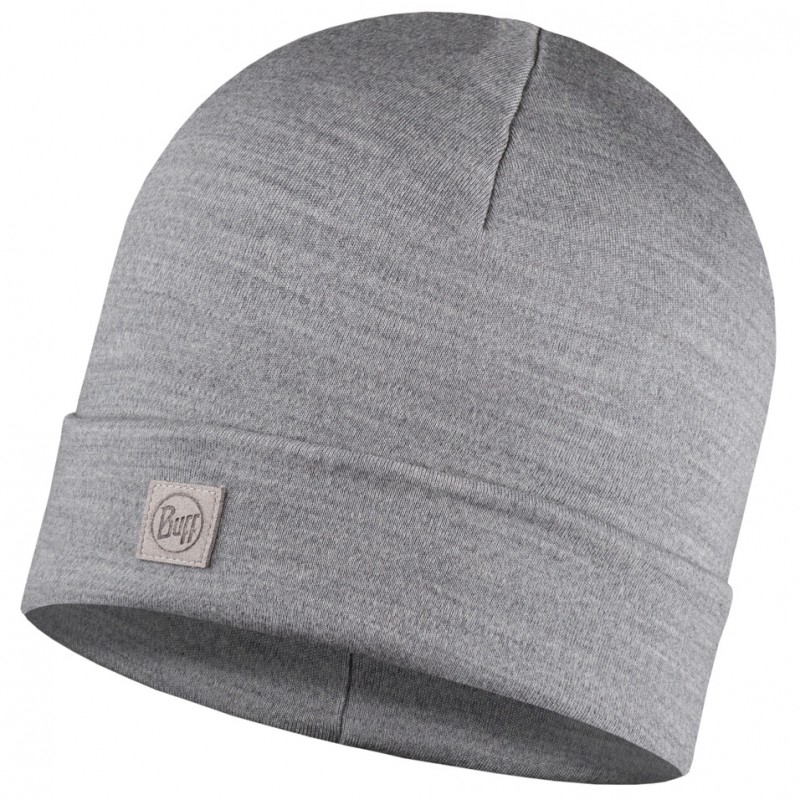 Шапка Buff Merino Heavyweight Beaney Solid Light Grey One Size Серый