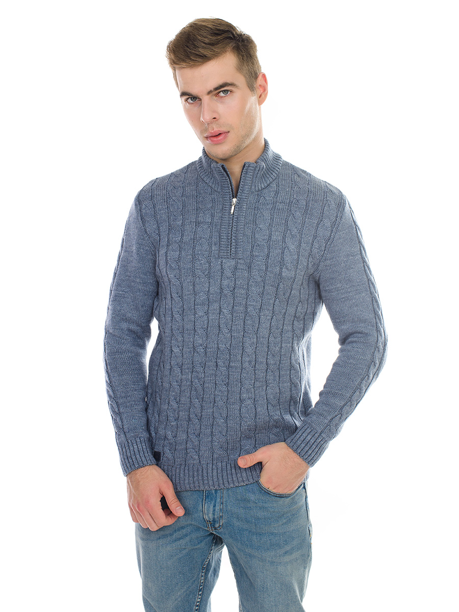 Теплий светр із блискавкою SVTR 52 Джинс (397)