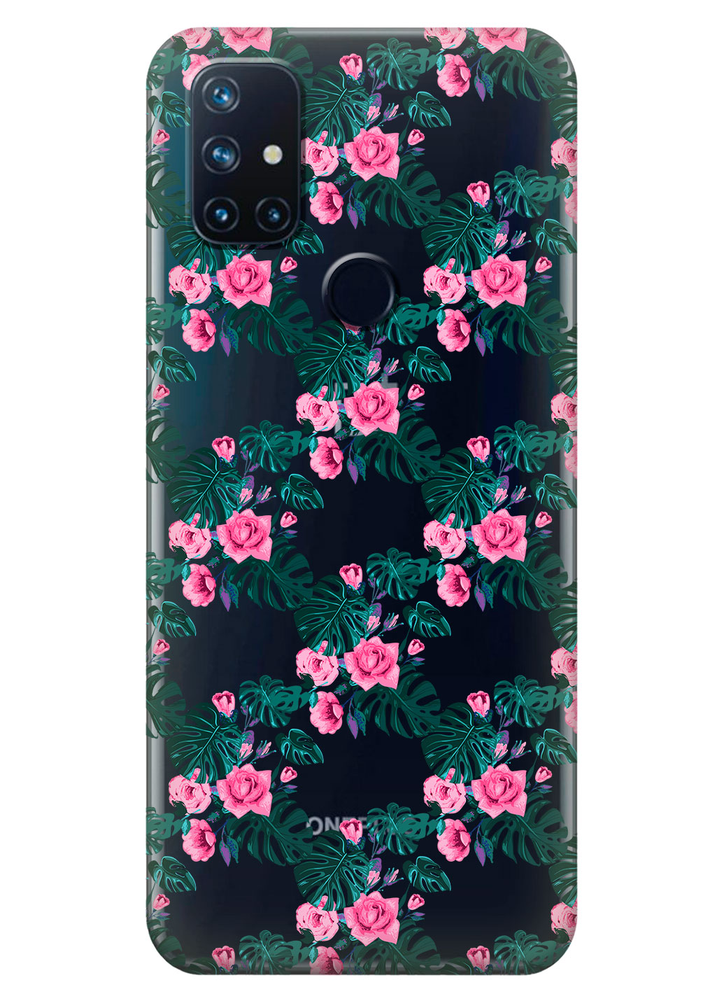 Прозорий силіконовий чохол iSwag для OnePlus Nord N10 - Квіткова ліана (KS14793)