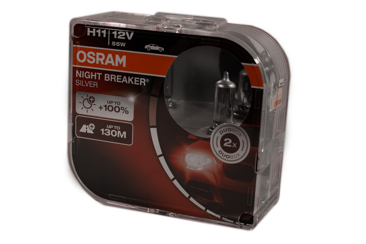 Автолампа OSRAM 64211NBS Night Breaker Silver +100 H11 55W 12V PX29t 10X2 HardDuopet