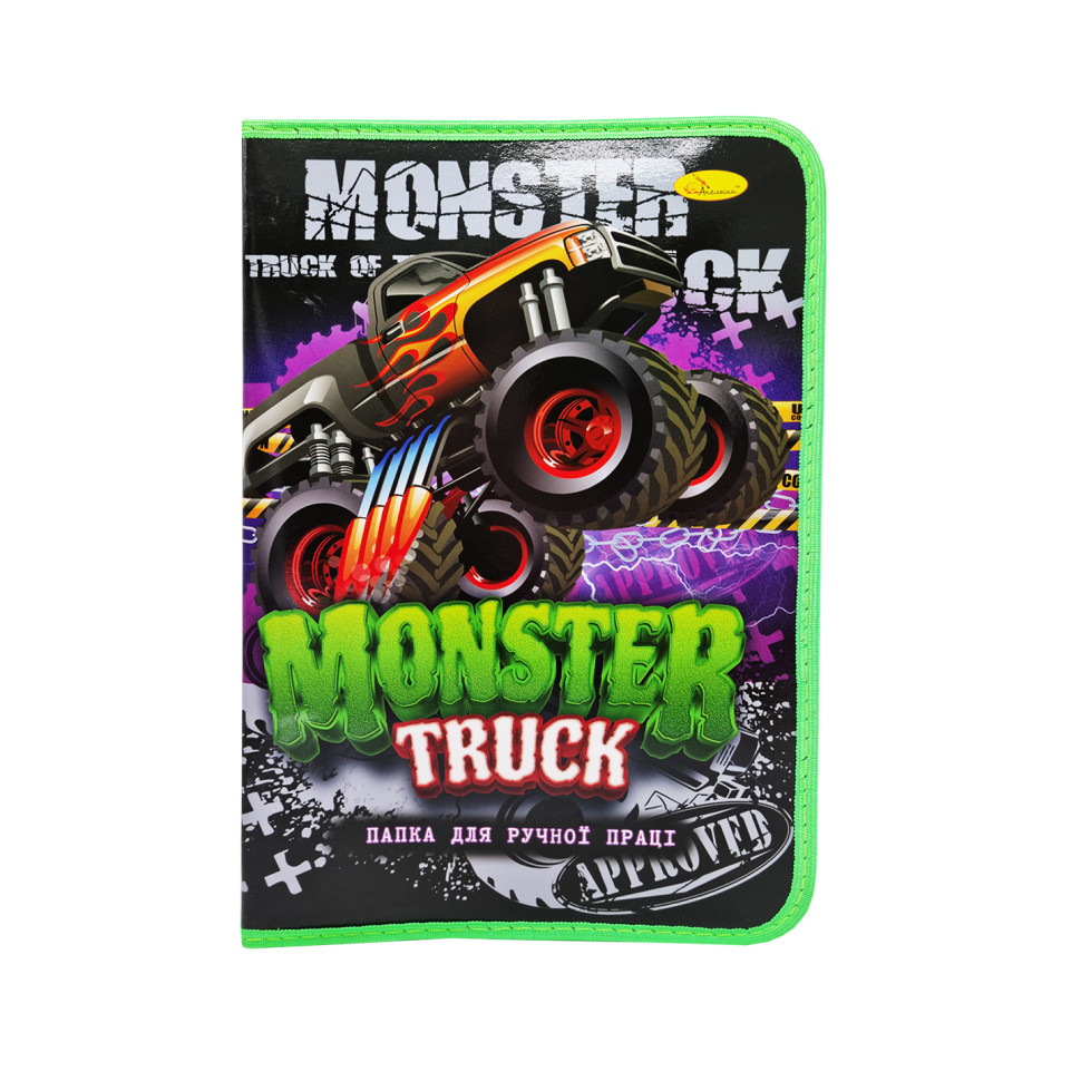 Папка для ручного труда А4 Апельсин ПР-01 на молнии Monster truck