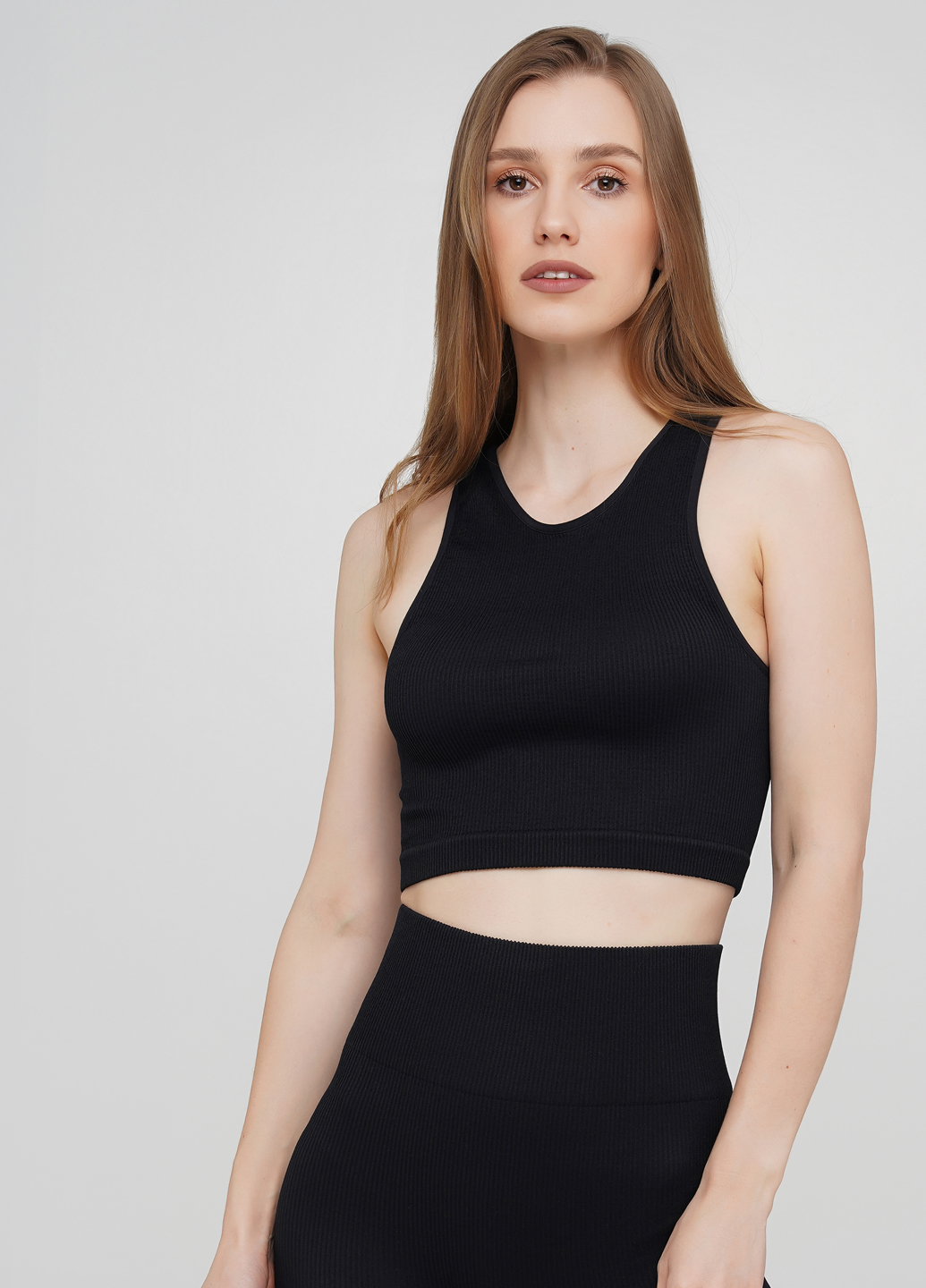 Топ в рубчик из микрофибры Giulia HALTER TOP RIB black-L/XL Черный