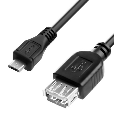 Кабель Karabuta OTG USB 2.0 - MicroUSB 0.3m Чорний (ADPT-00013)