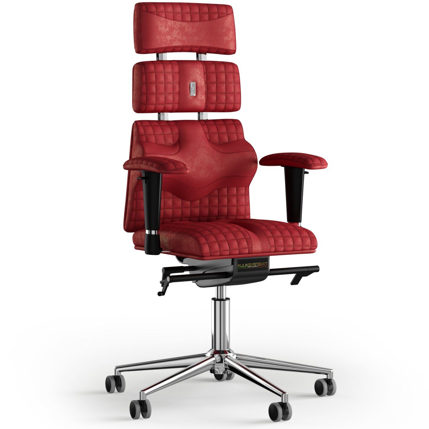 Кресло KULIK SYSTEM PYRAMID Антара с подголовником со строчкой Красный (9-901-WS-MC-0308)