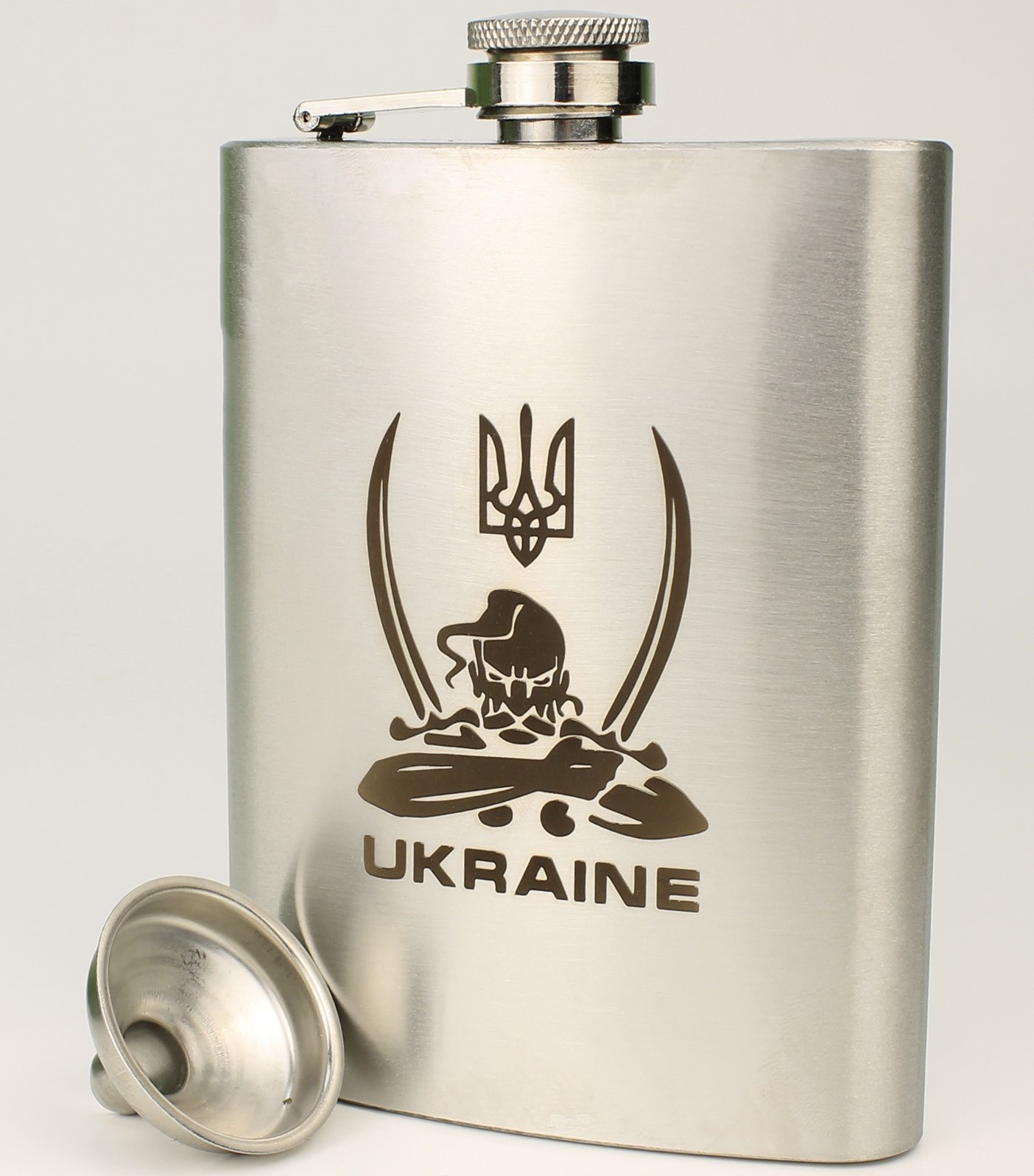 Фляга с гравировкой с лейкой Кукумбер Козак 230 мл (8-1252)