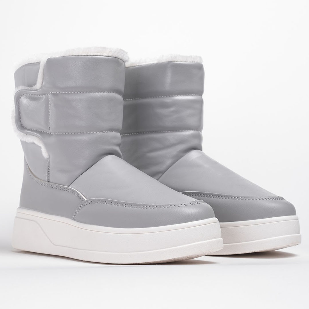 Дутые сапоги женские 342026 р.41 (25,5) Fashion Серый