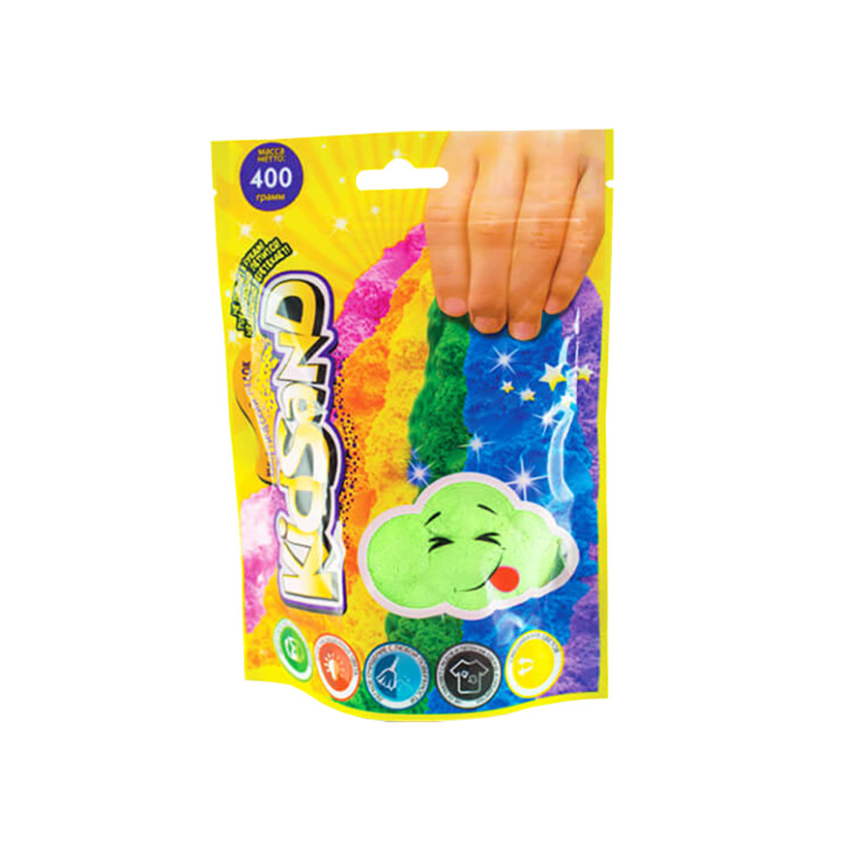 Кинетический песок "KidSand" Danko Toys KS-03-03 пакет 400 гр Зеленый