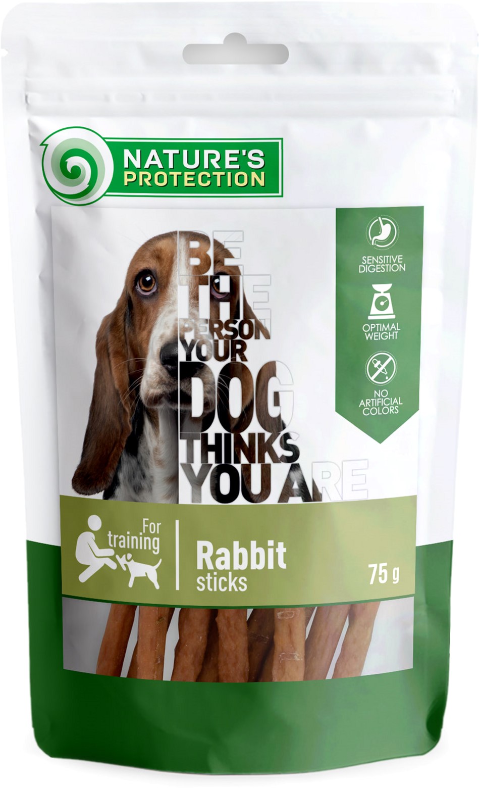 Лакомство для дрессировки собак с кроликом Nature's Protection Snacks For Dogs Rabbit sticks 75 г (SNK46107) (4771317461070)