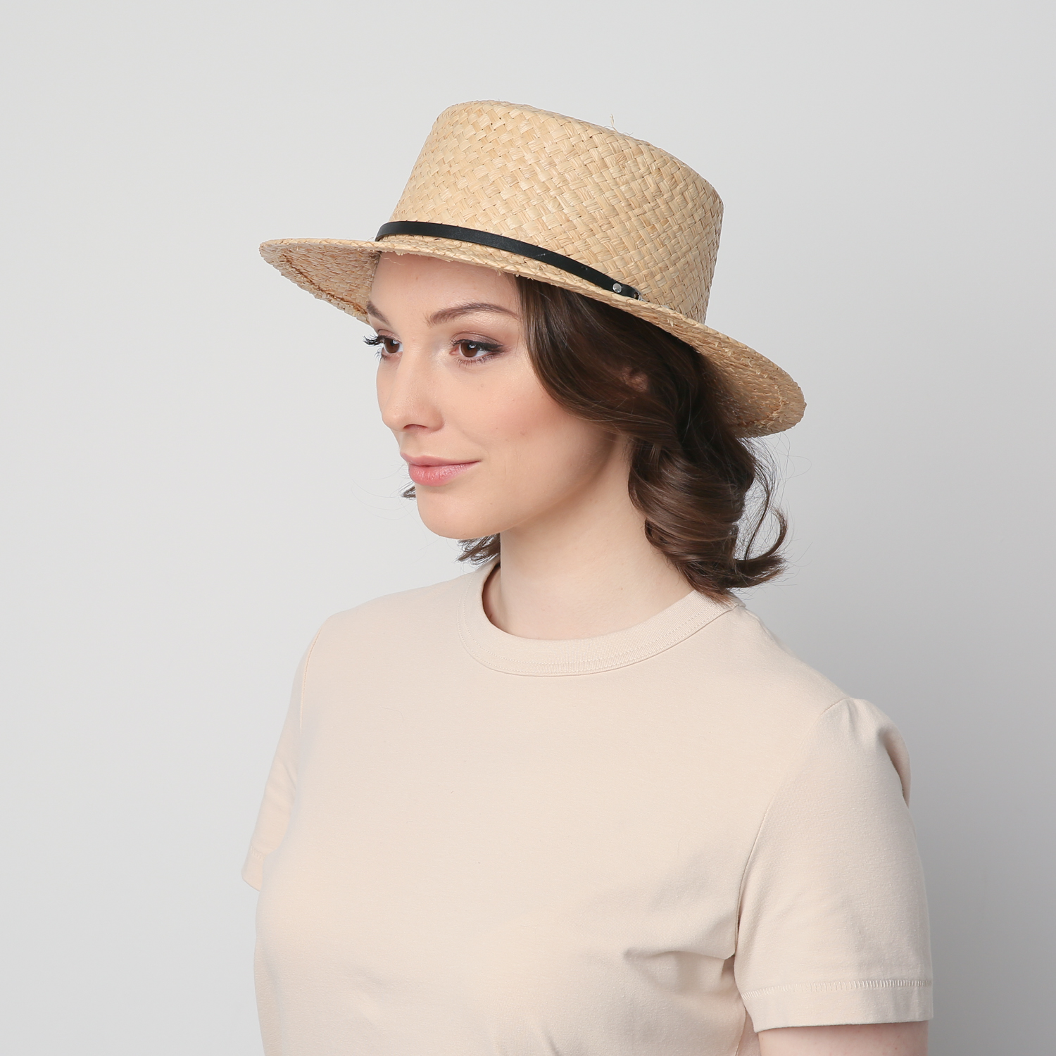 Шляпа унисекс канотье LuckyLOOK 844-156 One size Желтый