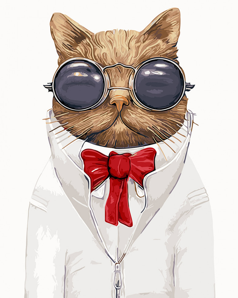 Картина за номерами BrushMe "Кіт в окулярах" 40х50см GX9391