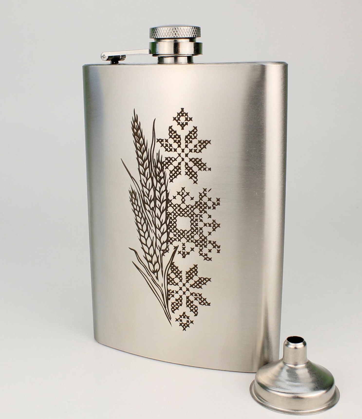 Фляга с гравировкой Ukrainian style с лейкой Кукумбер 230 мл (8-1273)