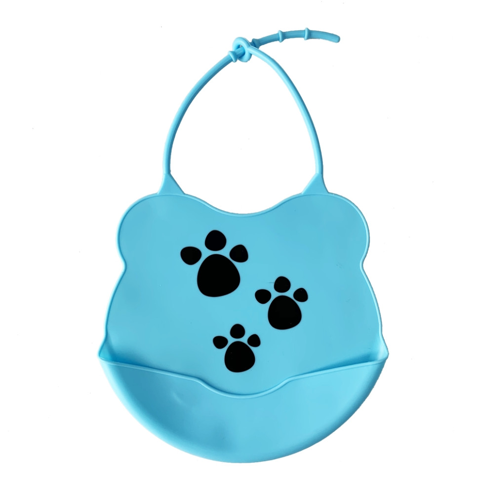 Детский слюнявчик Мини Mega Zayka MGZ-0604(Blue) силиконовый